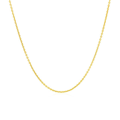 14k Yellow Gold Round Cable Link Chain 1.1mm Bids.com