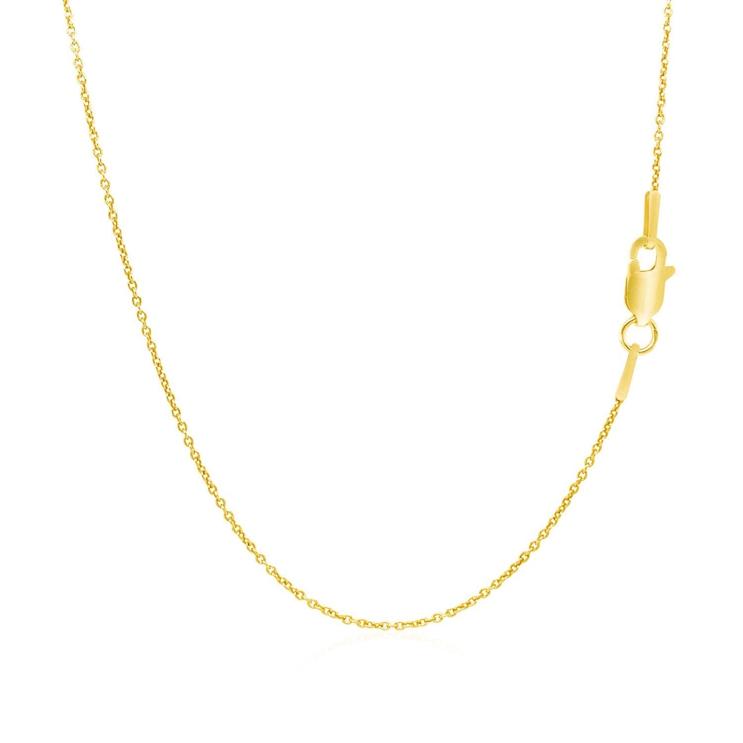 14k Yellow Gold Round Cable Link Chain 1.1mm Bids.com