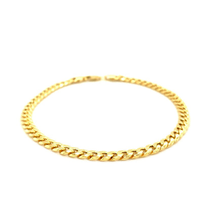 4.5mm 14k Yellow Gold Miami Cuban Semi Solid Bracelet Bids.com