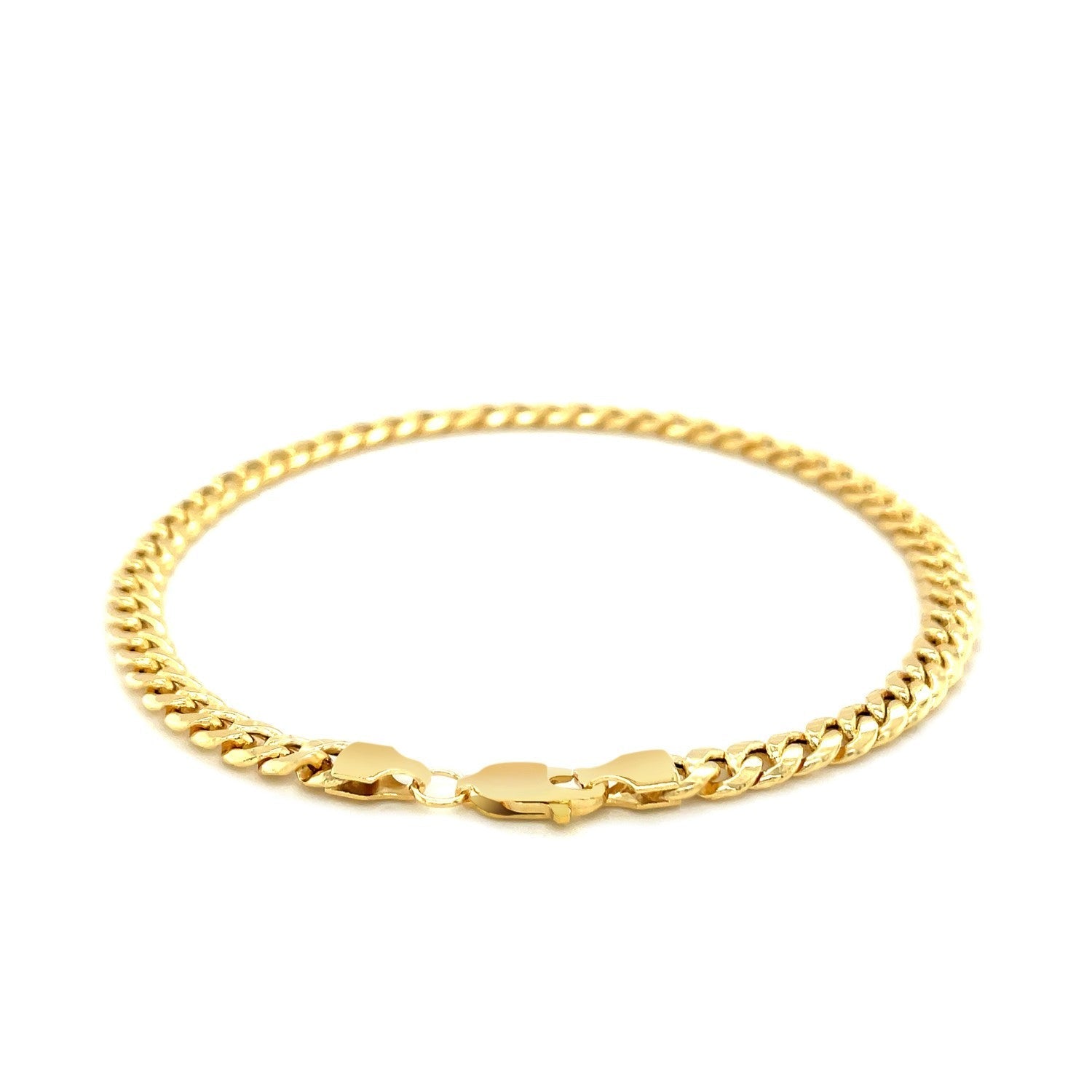 4.5mm 14k Yellow Gold Miami Cuban Semi Solid Bracelet Bids.com