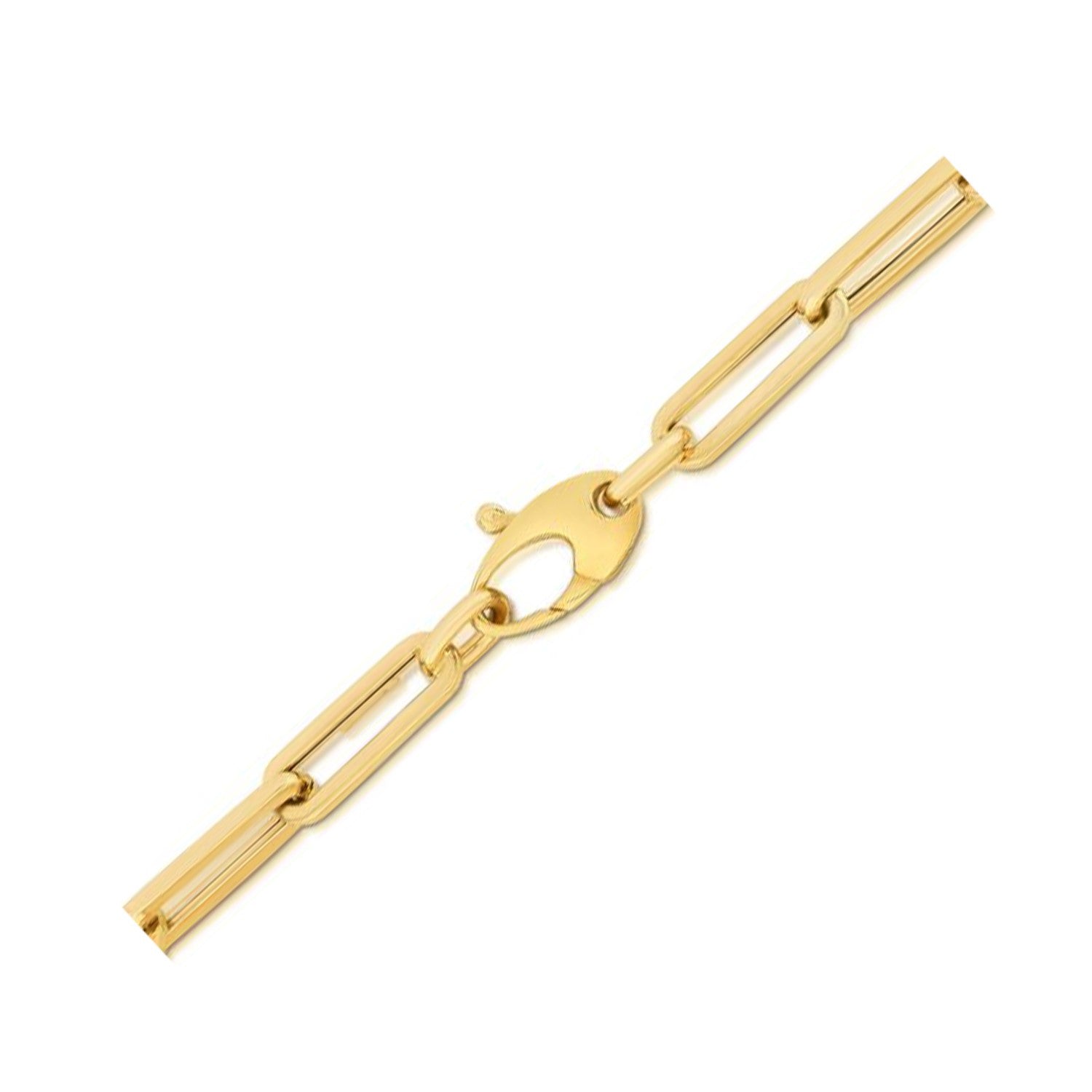 10K Yellow Gold Lite Paperclip Bracelet  (4.20 mm) Bids.com