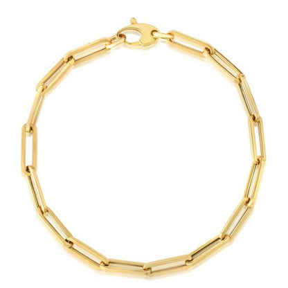 10K Yellow Gold Lite Paperclip Bracelet  (4.20 mm) Bids.com