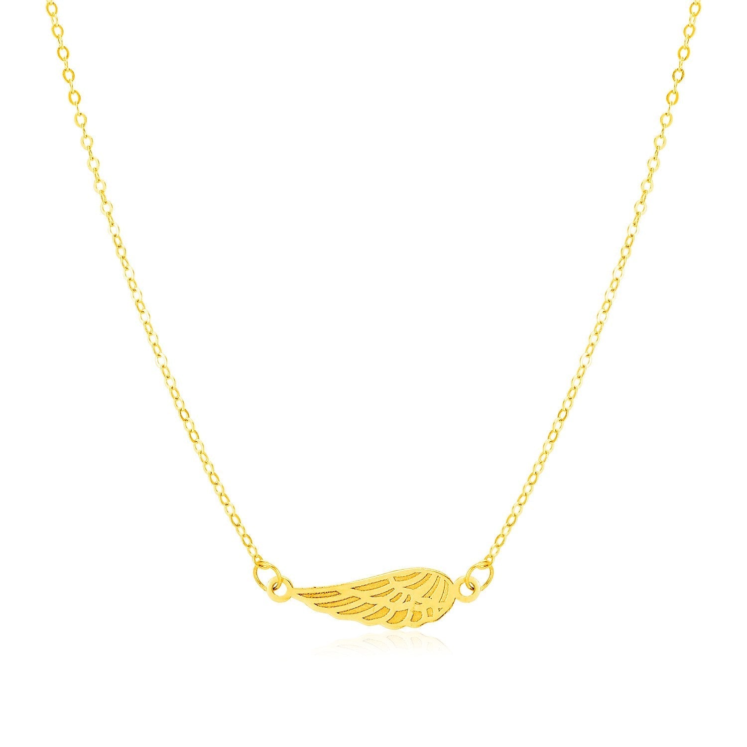 14K Yellow Gold Angel Wing Necklace Bids.com