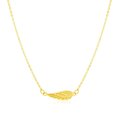14K Yellow Gold Angel Wing Necklace Bids.com