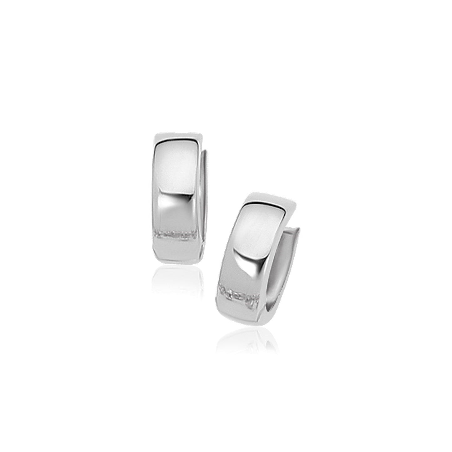 10k White Gold Snuggable Hoop Earrings Bids.com