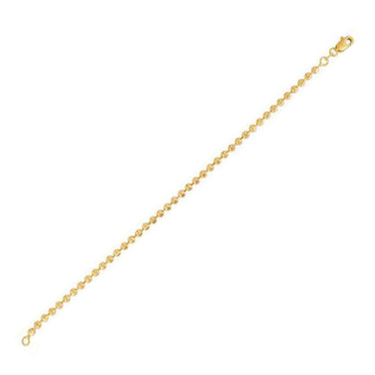Moon Cut Bead Chain Bracelet in 14k Yellow Gold  (3.00 mm) Bids.com