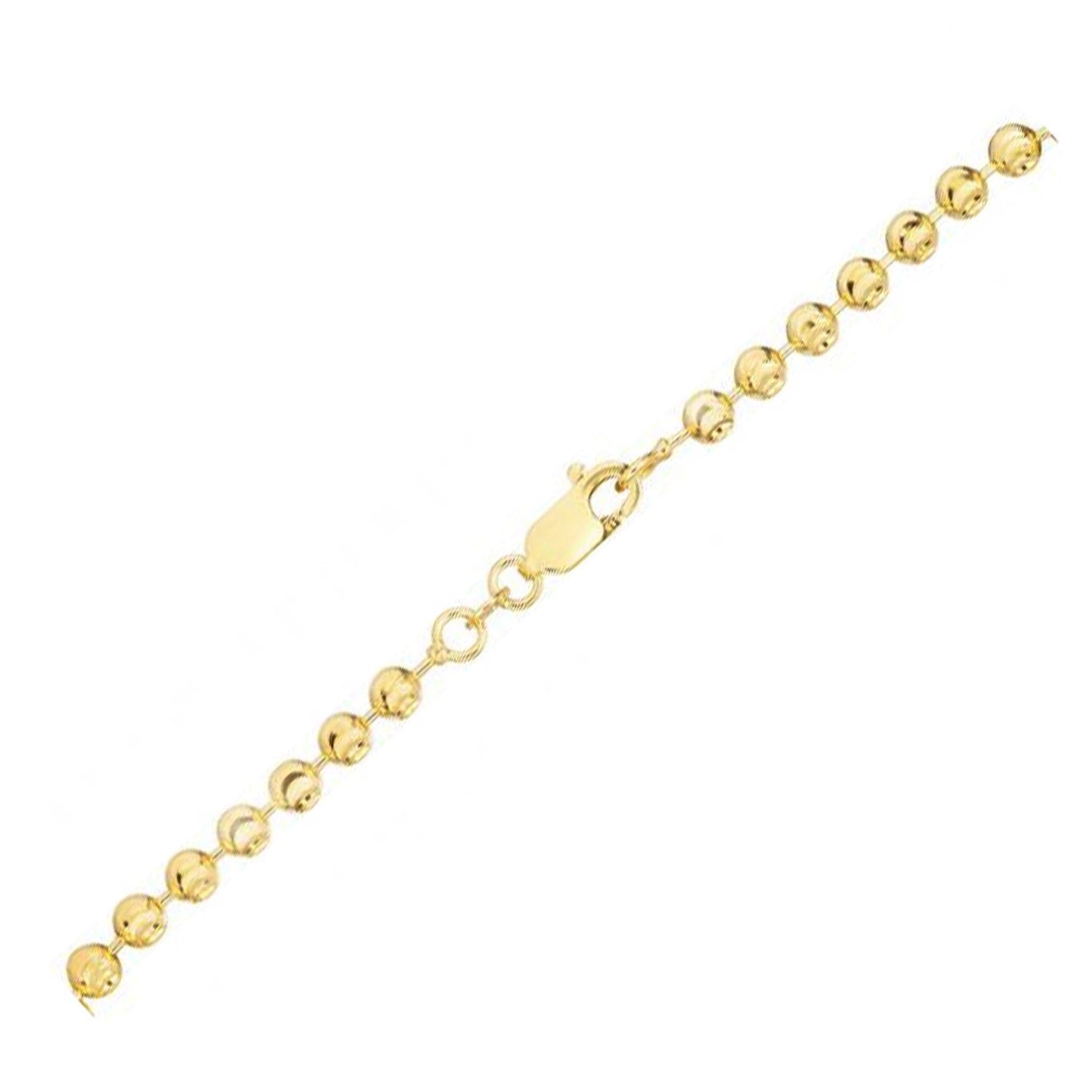 Moon Cut Bead Chain Bracelet in 14k Yellow Gold  (3.00 mm) Bids.com