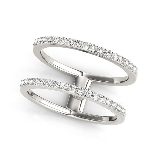 14k White Gold Dual Band Design Ring with Diamonds (1/3 cttw) Bids.com