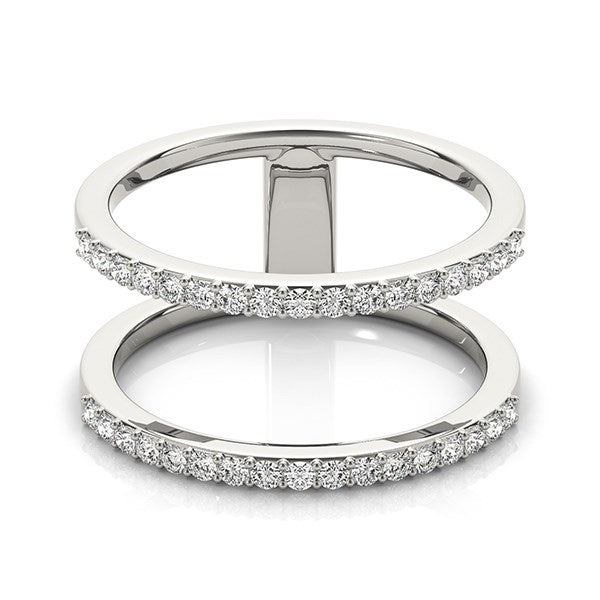 14k White Gold Dual Band Design Ring with Diamonds (1/3 cttw) Bids.com