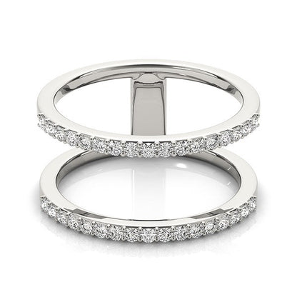 14k White Gold Dual Band Design Ring with Diamonds (1/3 cttw) Bids.com