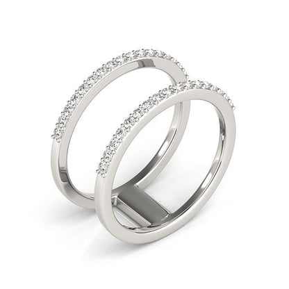 14k White Gold Dual Band Design Ring with Diamonds (1/3 cttw) Bids.com