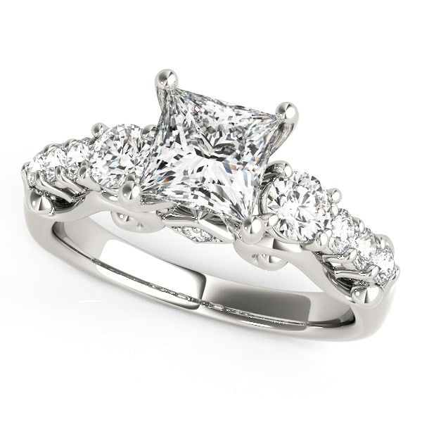 14k White Gold 3 Stone Antique Design Diamond Engagement Ring (1 3/4 cttw) Bids.com