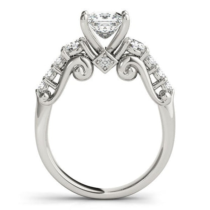 14k White Gold 3 Stone Antique Design Diamond Engagement Ring (1 3/4 cttw) Bids.com