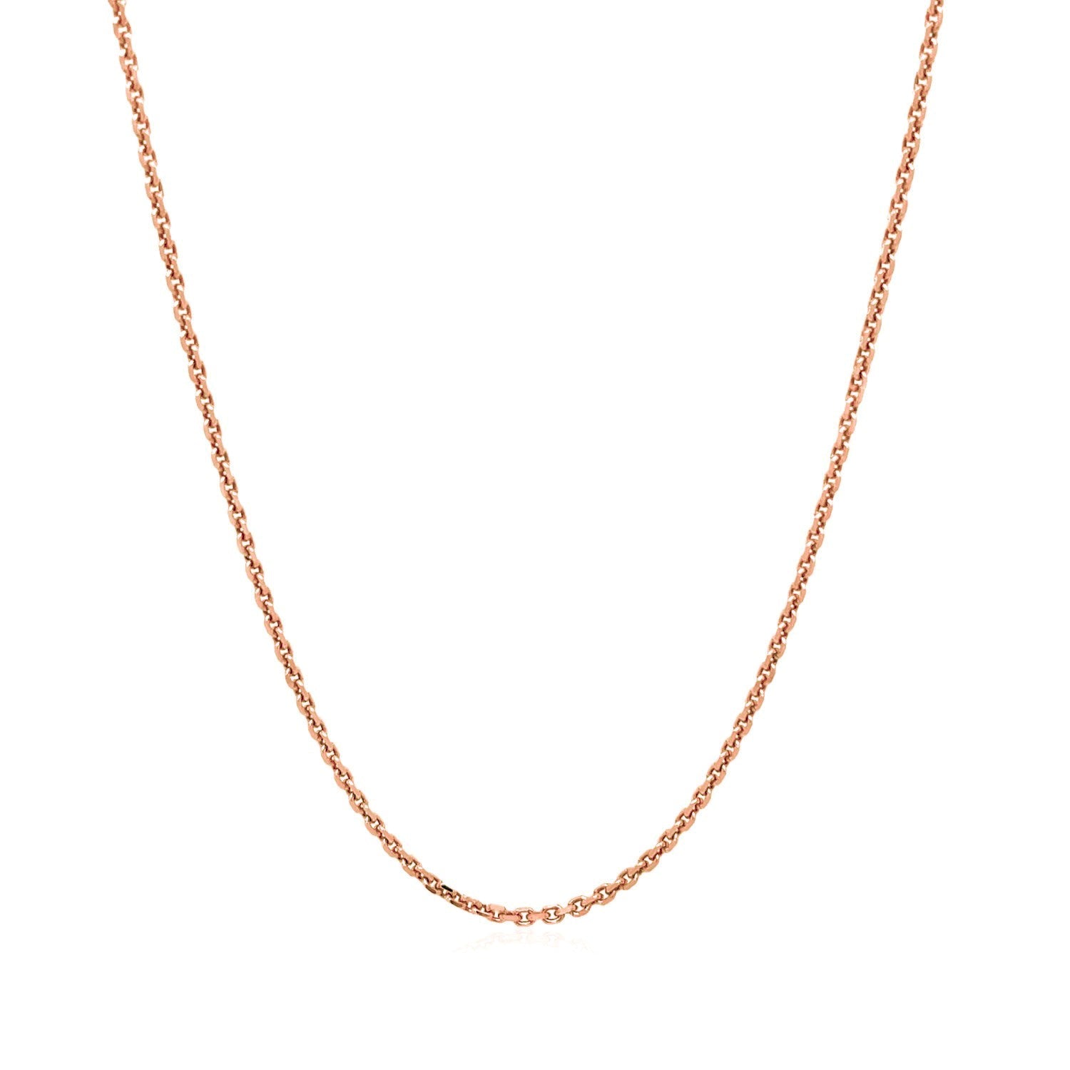 14k Rose Gold Diamond Cut Cable Link Chain 1.3mm Bids.com