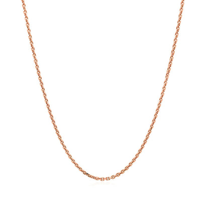 14k Rose Gold Diamond Cut Cable Link Chain 1.3mm Bids.com