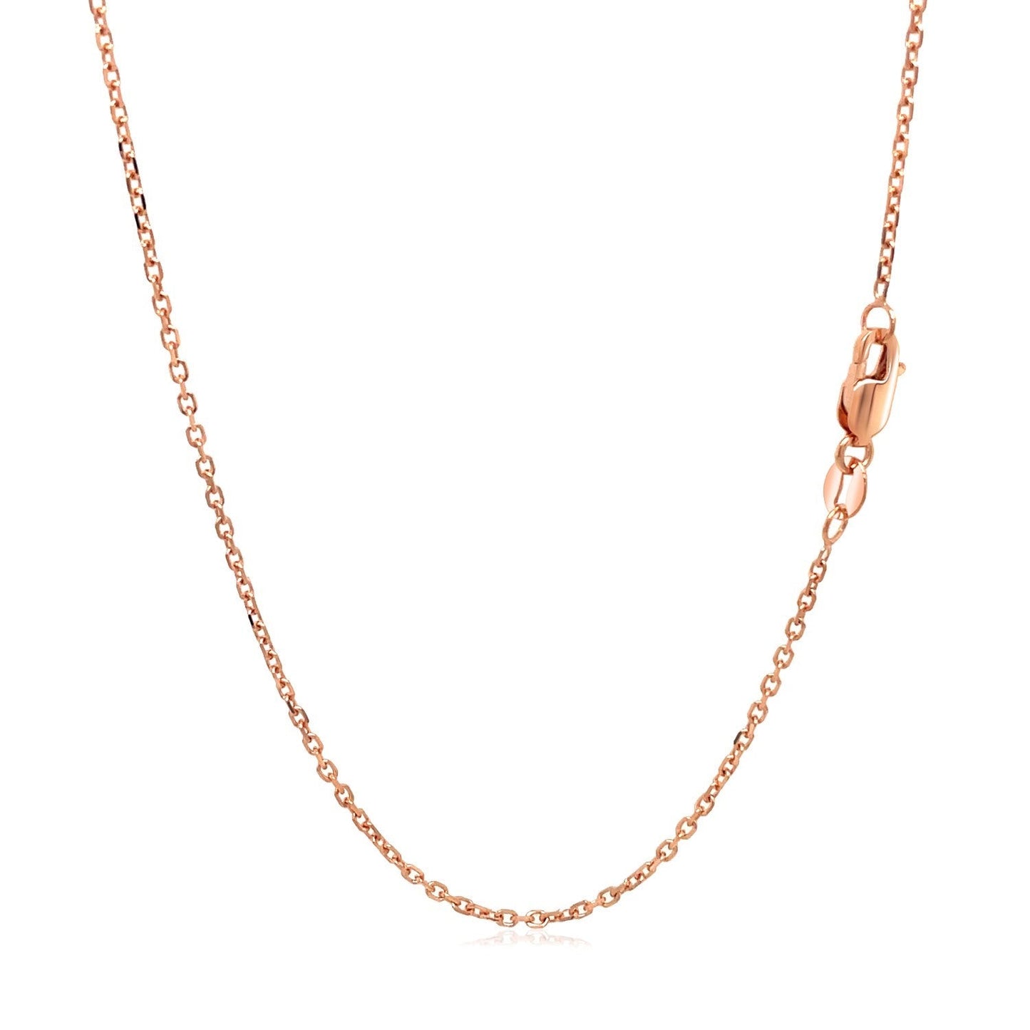 14k Rose Gold Diamond Cut Cable Link Chain 1.3mm Bids.com