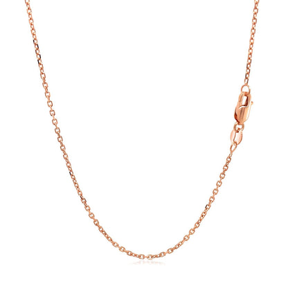 14k Rose Gold Diamond Cut Cable Link Chain 1.3mm Bids.com