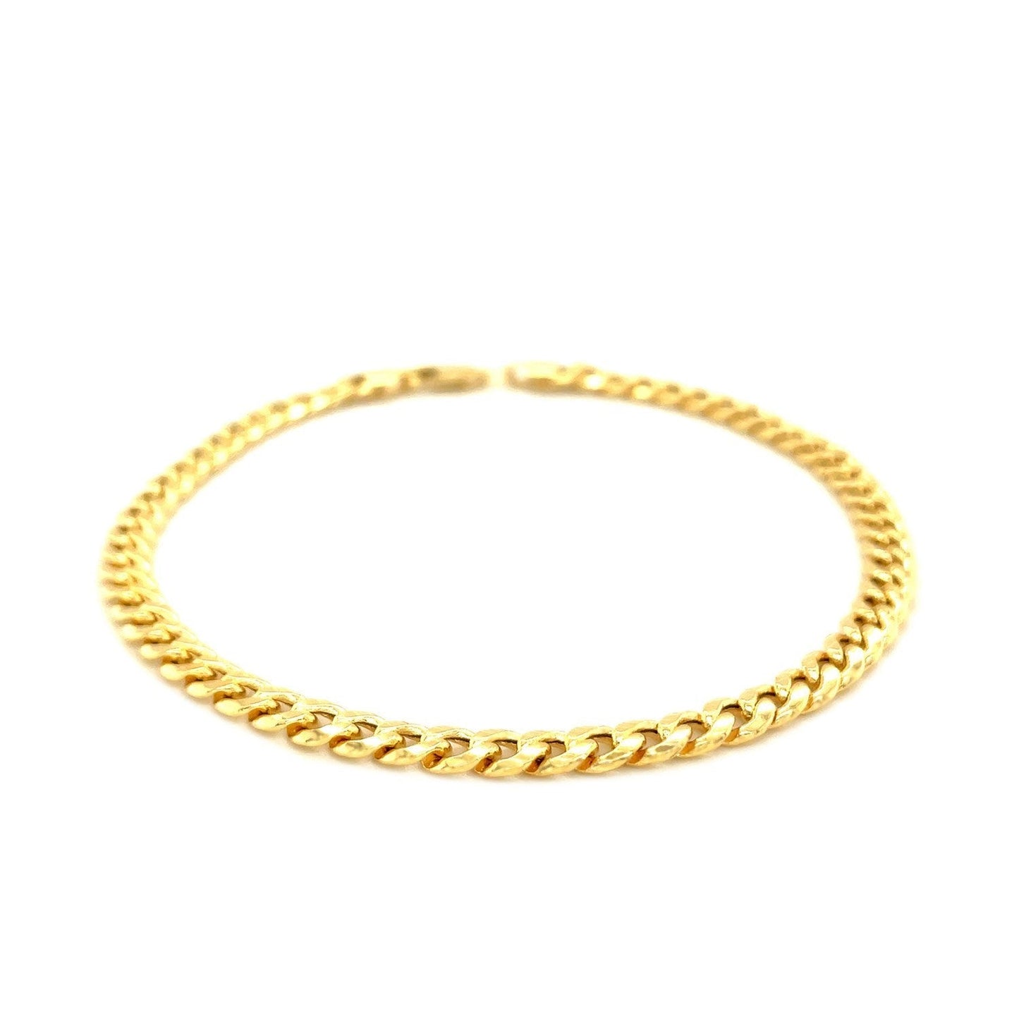 10k Yellow Gold Miami Cuban Semi Solid Bracelet (4.50 mm) Bids.com