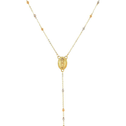 14k Tri Color Gold Lariat Rosary Necklace Bids.com