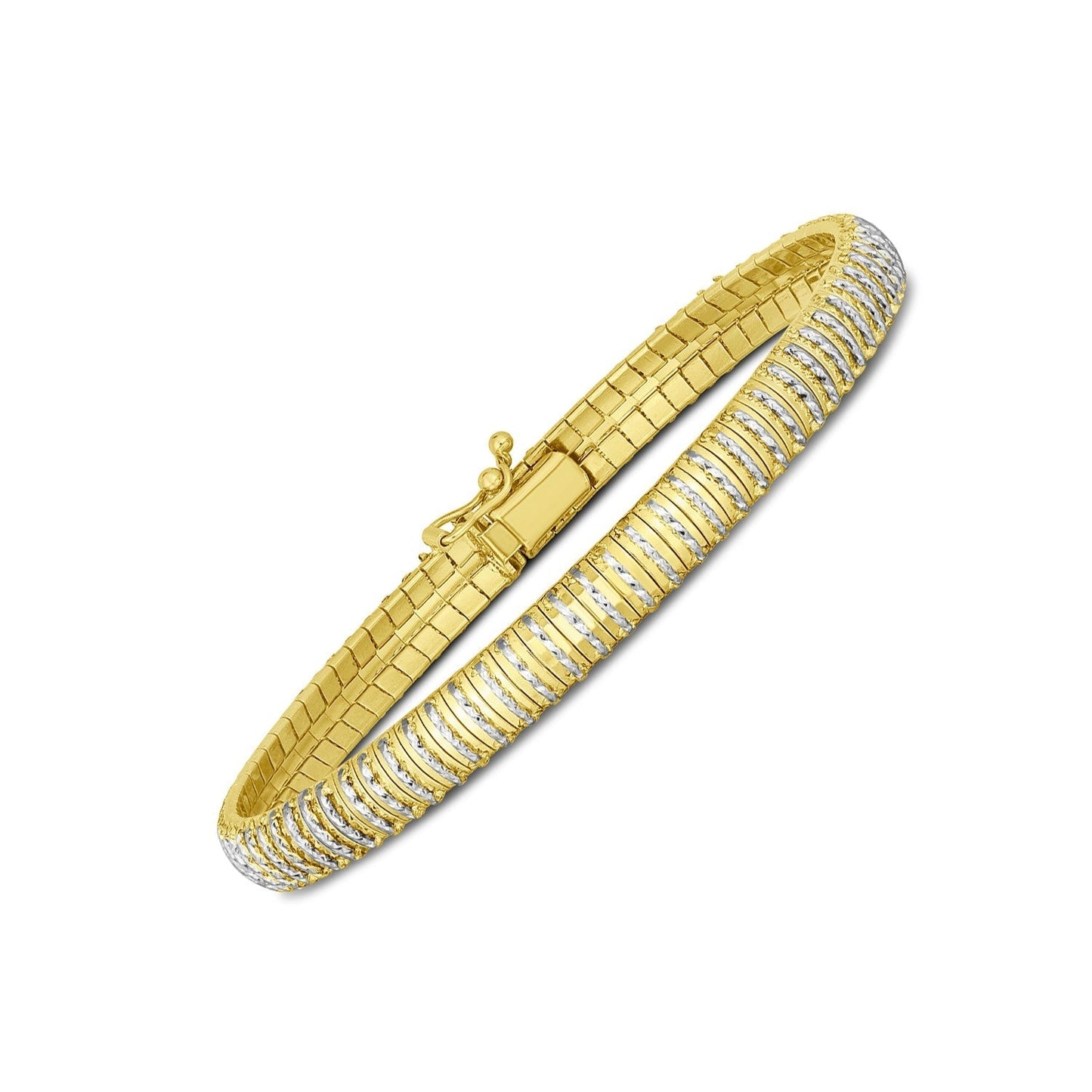 14k Yellow Gold Diamante Flex Bracelet (5.80 mm) Bids.com