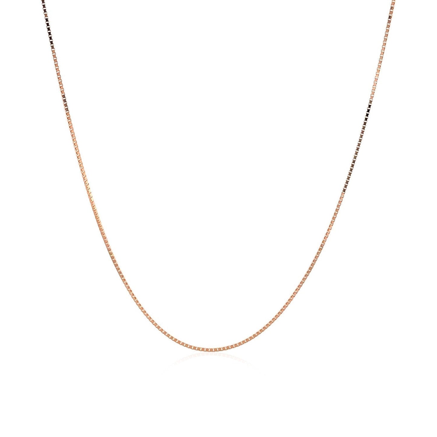 18k Rose Gold Classic Box Chain (0.60 mm) Bids.com