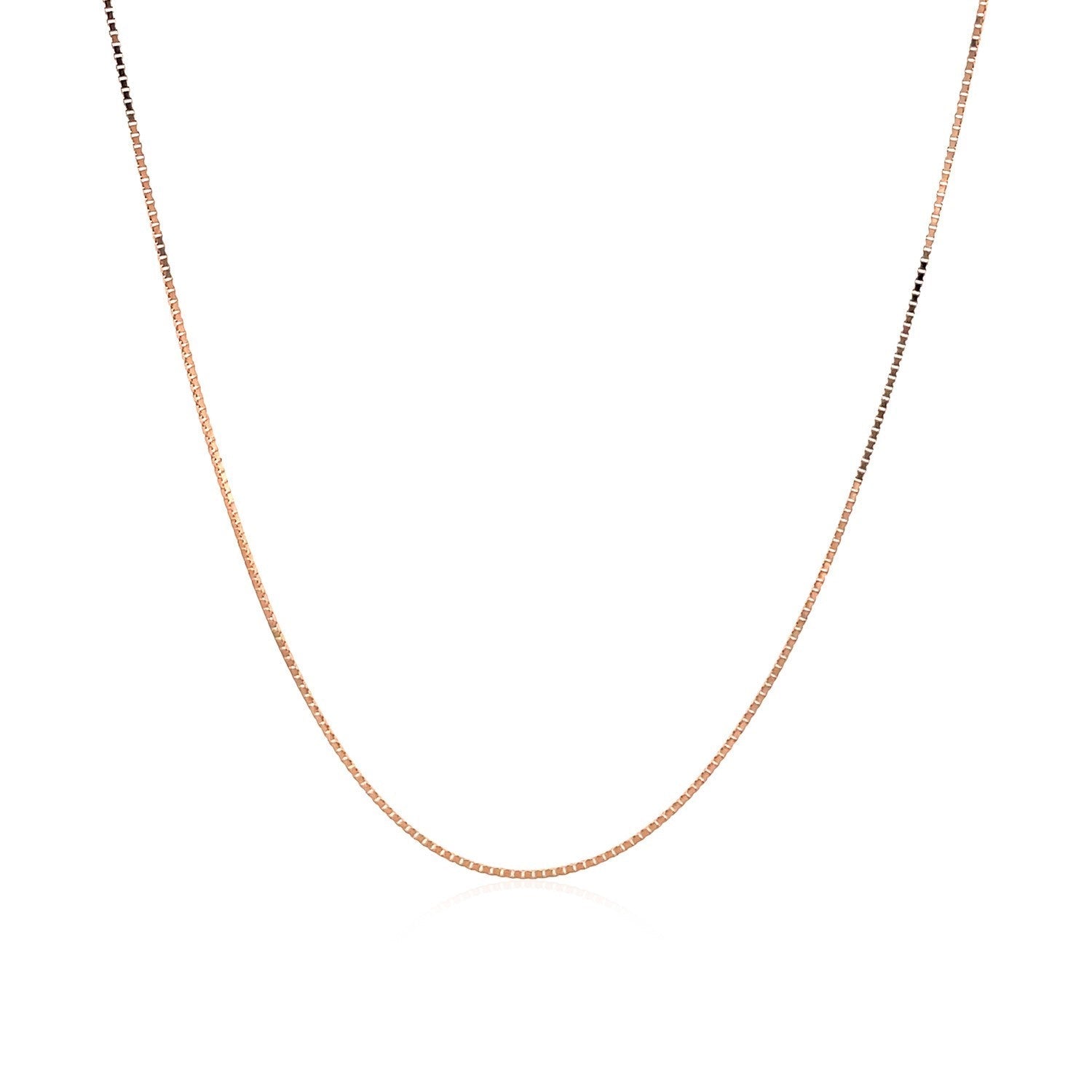 18k Rose Gold Classic Box Chain (0.60 mm) Bids.com