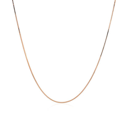 18k Rose Gold Classic Box Chain (0.60 mm) Bids.com
