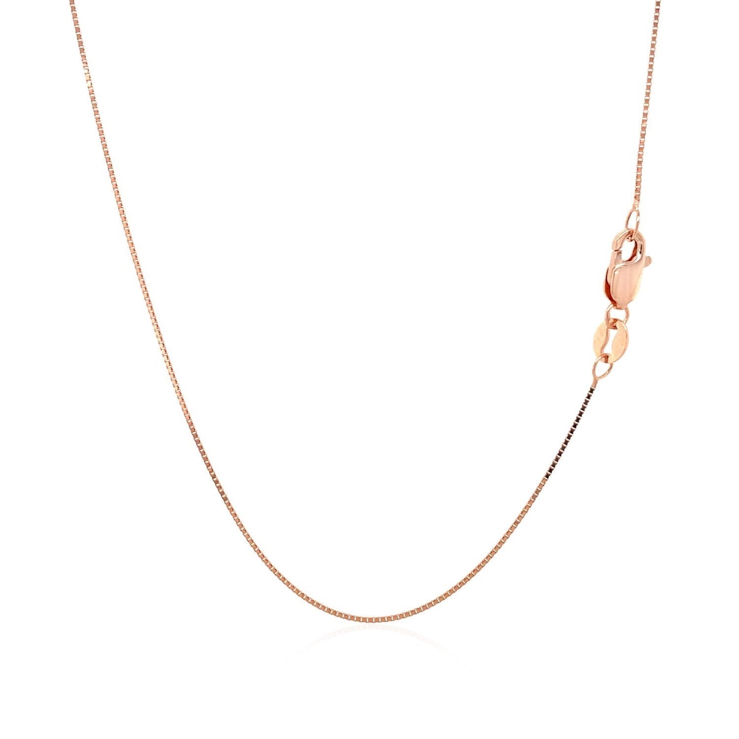 18k Rose Gold Classic Box Chain (0.60 mm) Bids.com