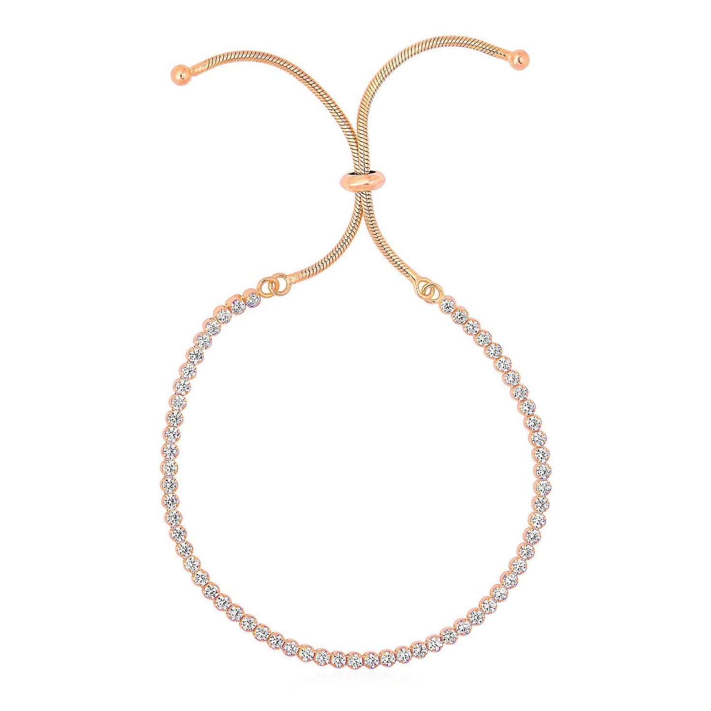 Adjustable Tennis Style Bracelet with Cubic Zirconia in Sterling Silver Bids.com