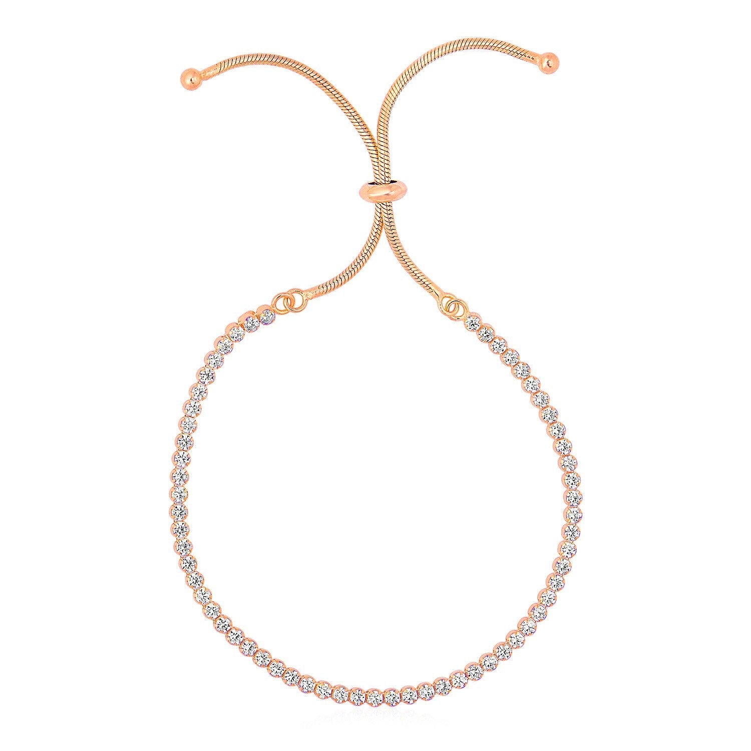 Adjustable Tennis Style Bracelet with Cubic Zirconia in Sterling Silver Bids.com