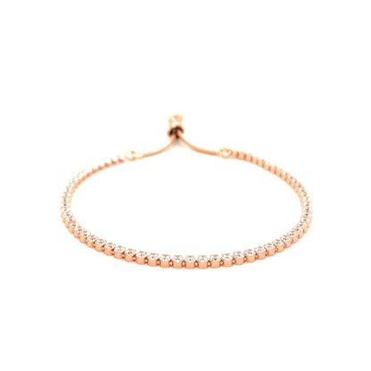 Adjustable Tennis Style Bracelet with Cubic Zirconia in Sterling Silver Bids.com