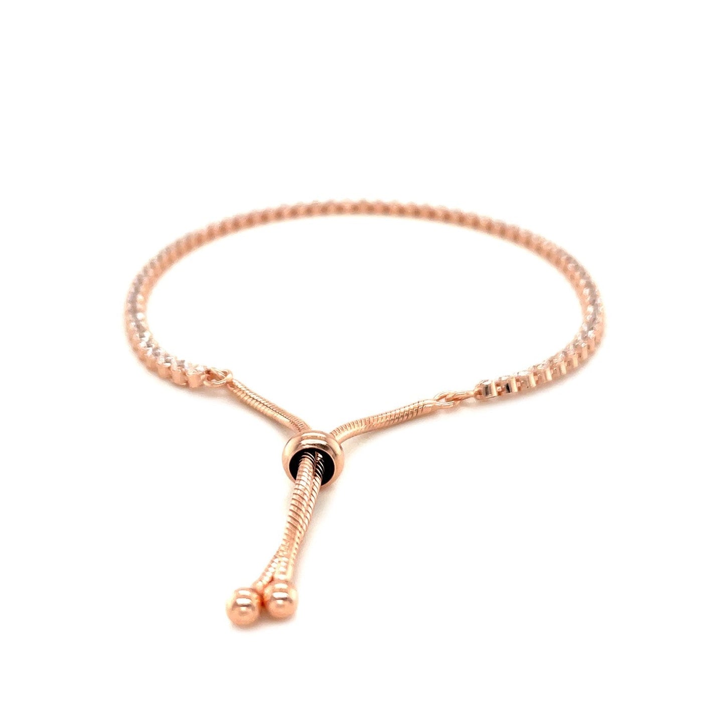 Adjustable Tennis Style Bracelet with Cubic Zirconia in Sterling Silver Bids.com