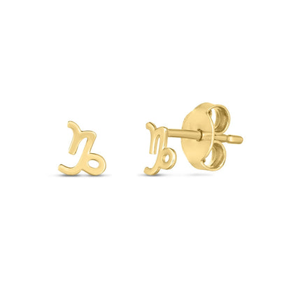 14k Yellow Gold Capricorn Stud Earrings Bids.com