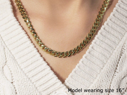 14k Yellow Gold Polished Miami Cuban Chain Necklace Bids.com