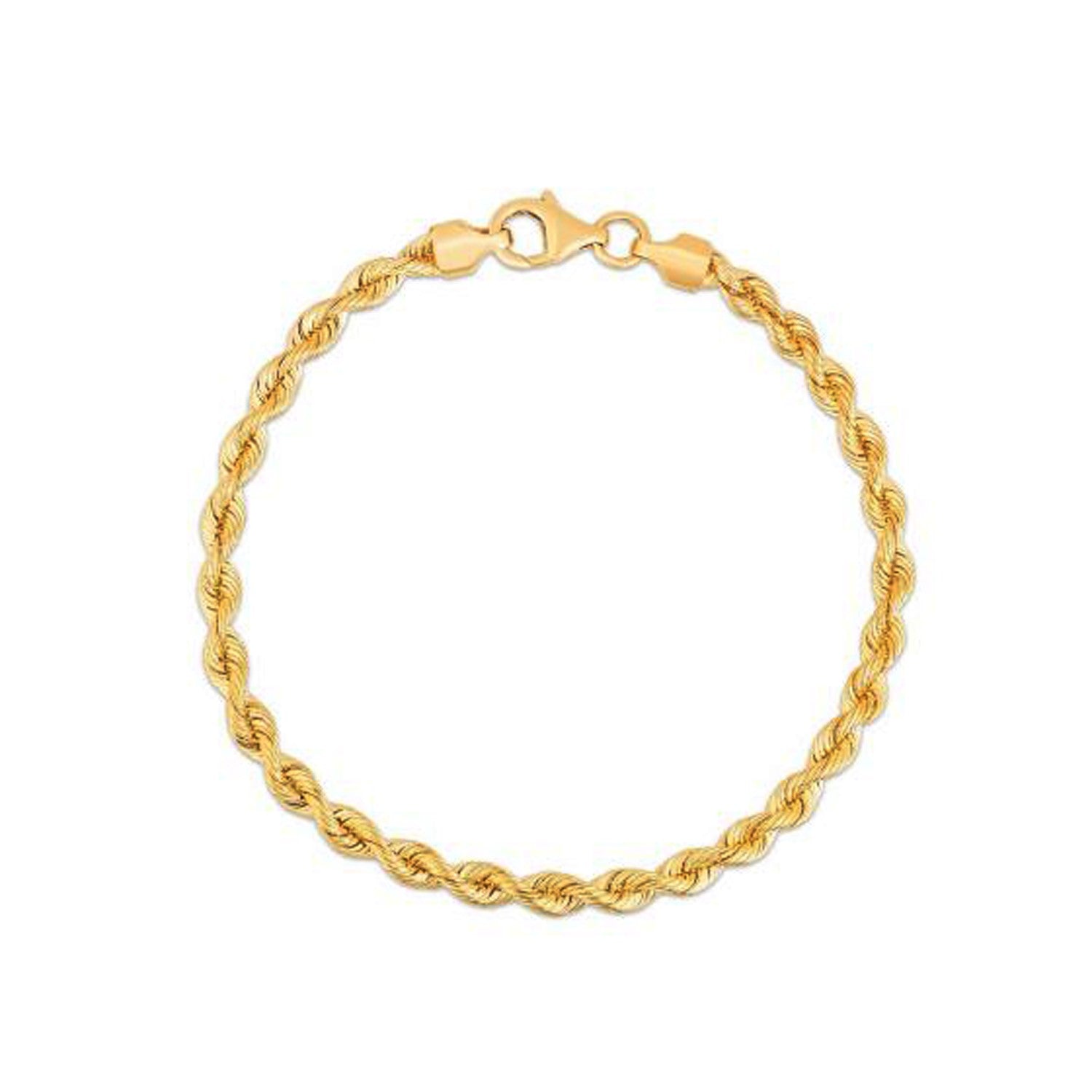 Silk Rope Chain Bracelet in 14k Yellow Gold  (3.70 mm) Bids.com