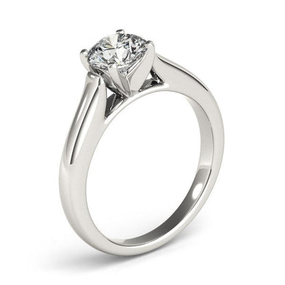 14k White Gold Cathedral Design Solitaire Diamond Engagement Ring (1 cttw) Bids.com