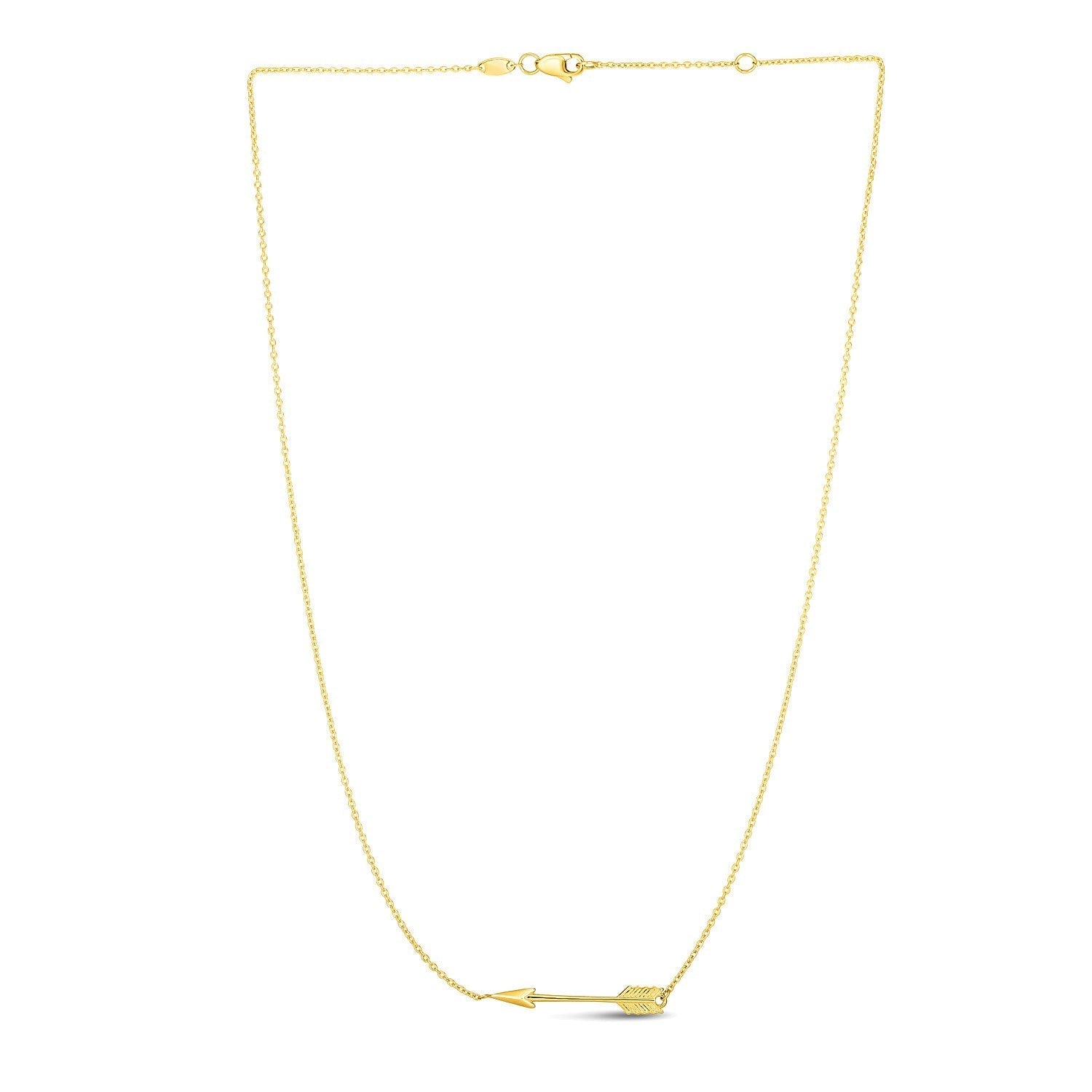 14k Yellow Gold Chain Necklace with Horizontal Arrow Pendant Bids.com