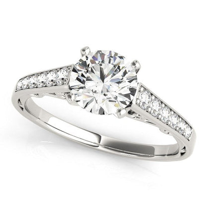 14k White Gold Cathedral Design Diamond Engagement Ring (1 1/4 cttw) Bids.com