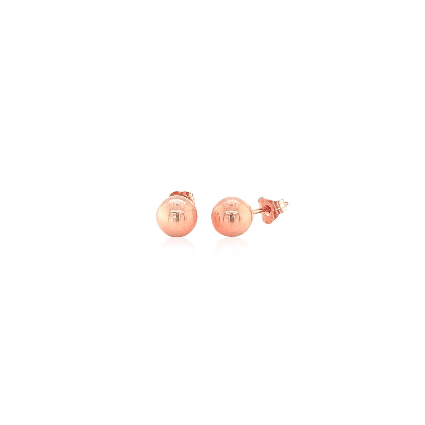 14k Rose Gold Classic Round Shape Stud Earrings (6.0 mm) Bids.com