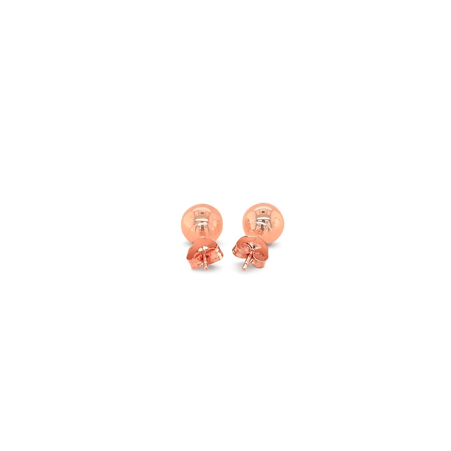 14k Rose Gold Classic Round Shape Stud Earrings (6.0 mm) Bids.com