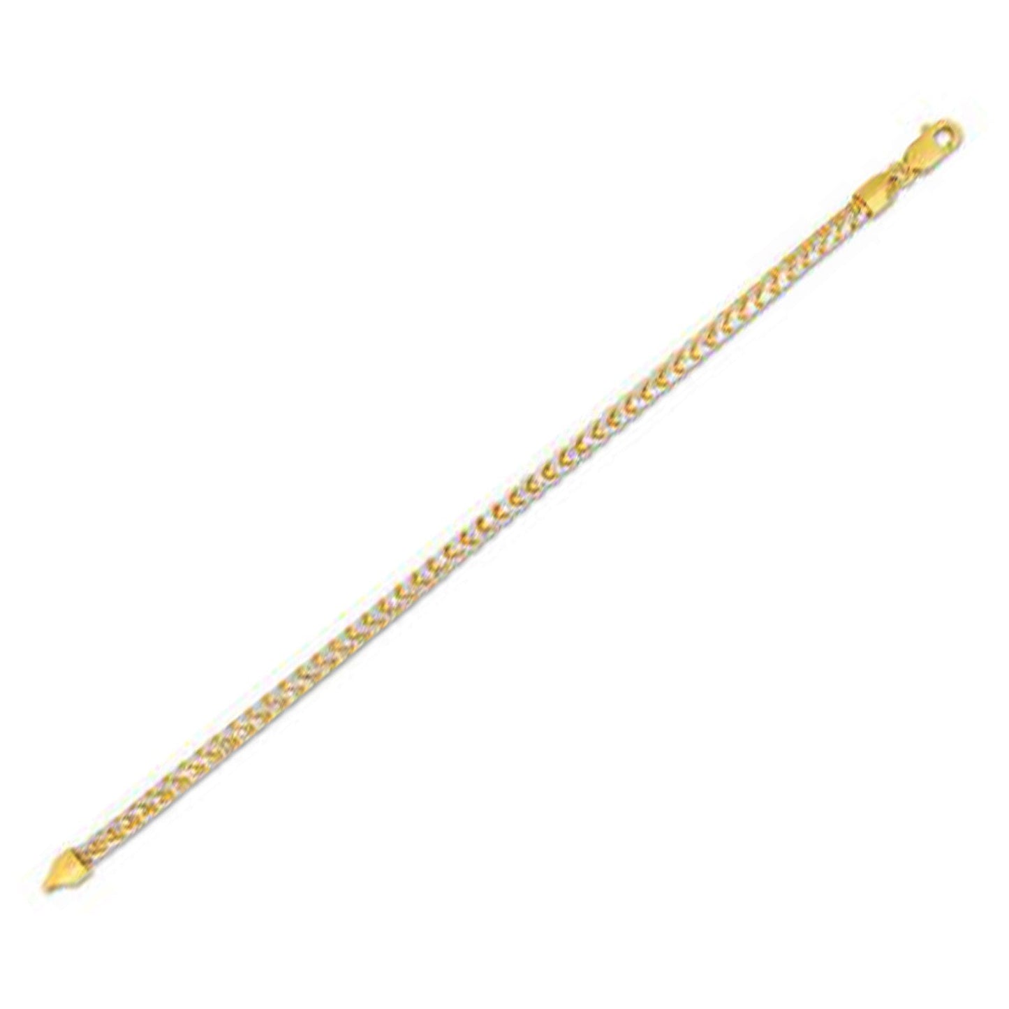 14k Yellow Gold Round Pave Franco Chain (4.00 mm) Bids.com