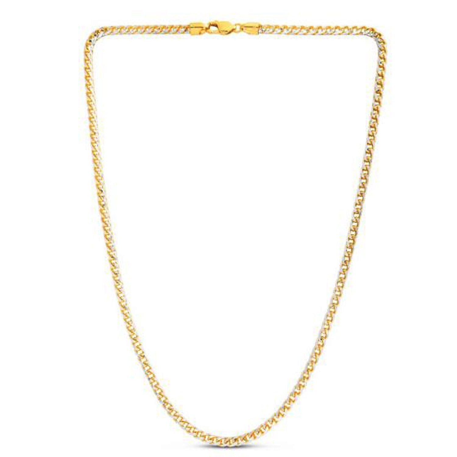 14k Yellow Gold Round Pave Franco Chain (4.00 mm) Bids.com