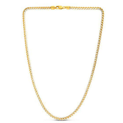 14k Yellow Gold Round Pave Franco Chain (4.00 mm) Bids.com