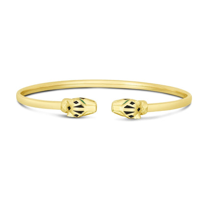14k Yellow Gold Panther Bangle (3.00 mm) Bids.com