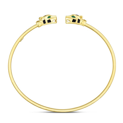 14k Yellow Gold Panther Bangle (3.00 mm) Bids.com