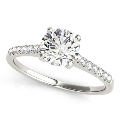 14k White Gold Single Row Scalloped Set Diamond Engagement Ring (1 1/8 cttw) Bids.com