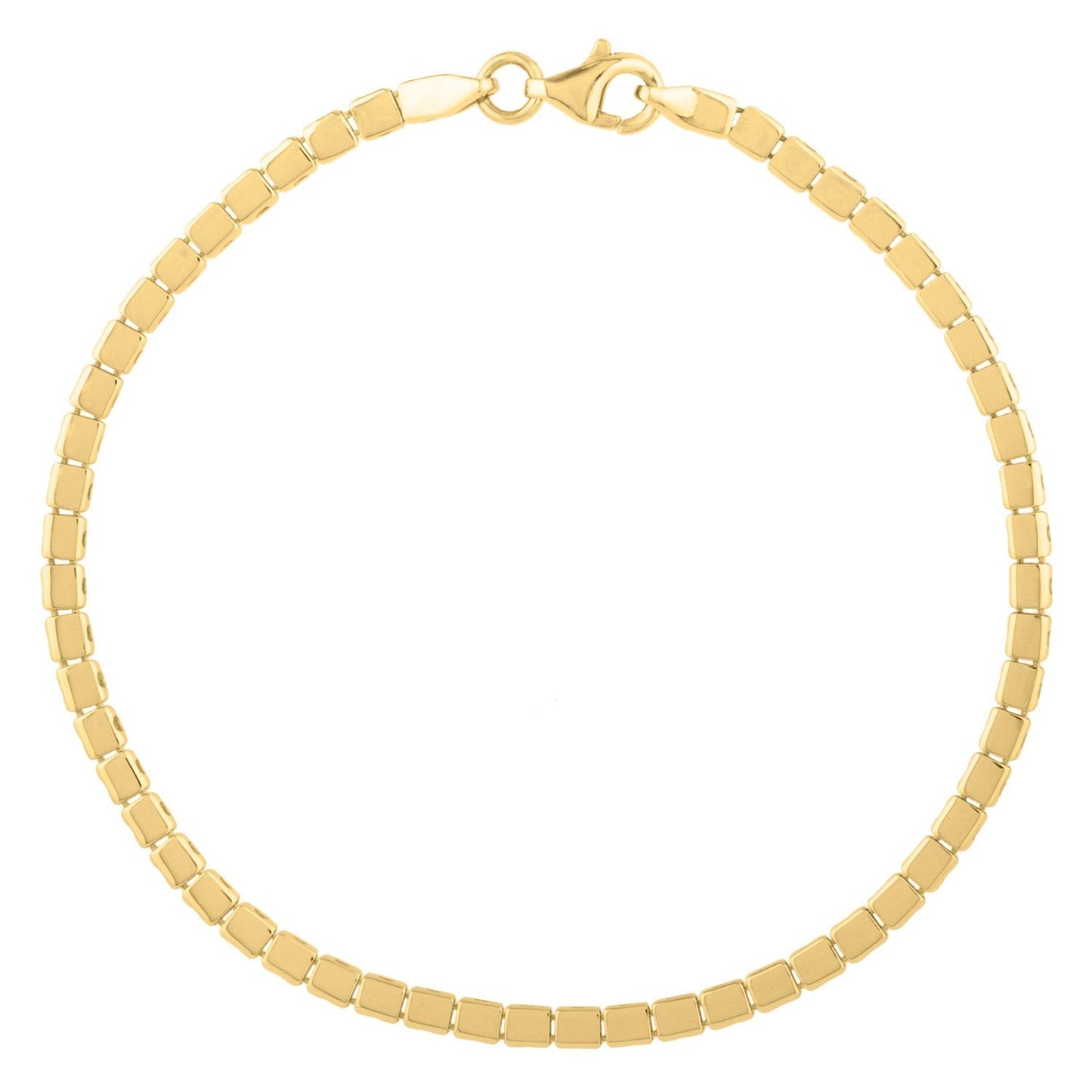14k Yellow Gold 7 inch Mini Cube Bracelet (2.60 mm) Bids.com