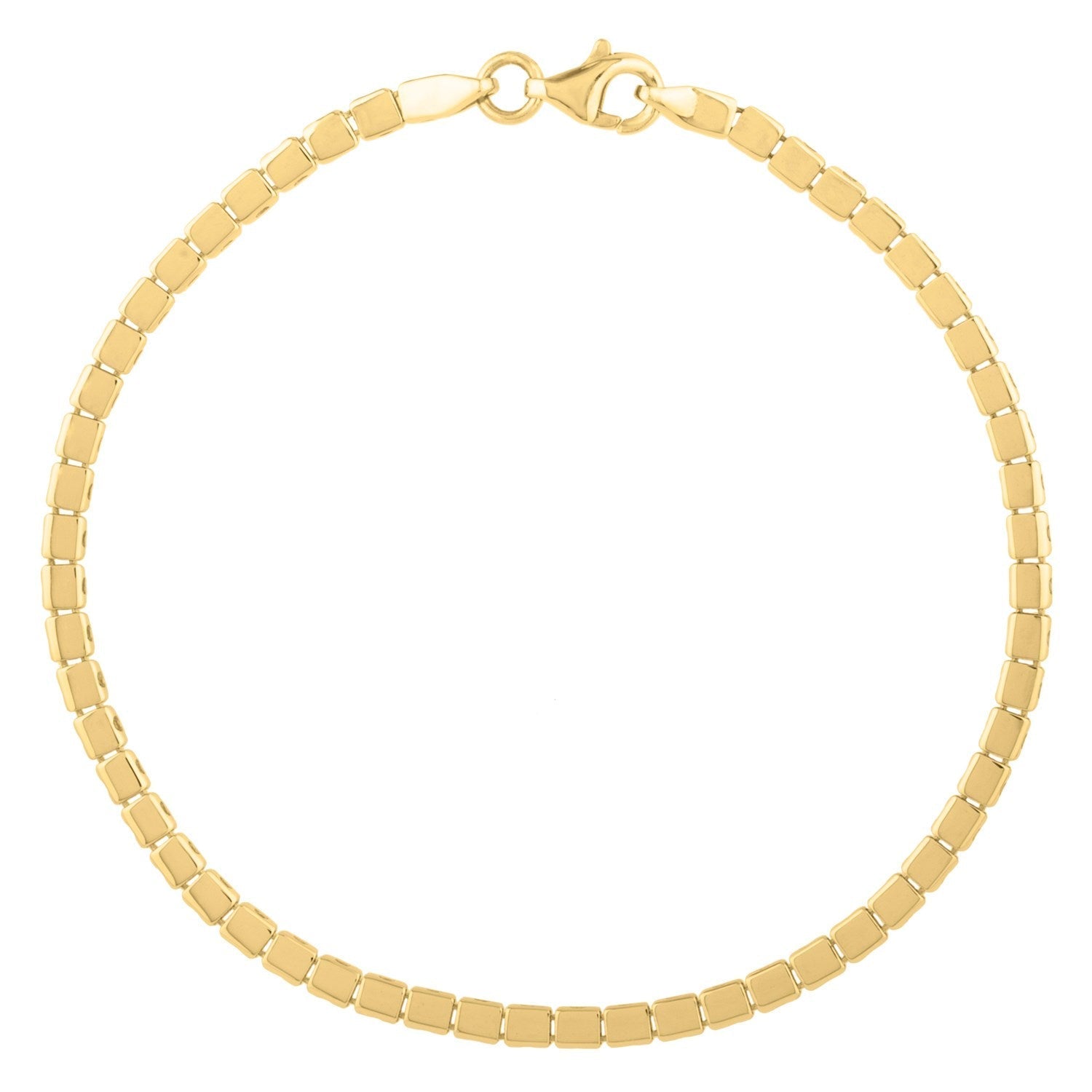 14k Yellow Gold 7 inch Mini Cube Bracelet (2.60 mm) Bids.com