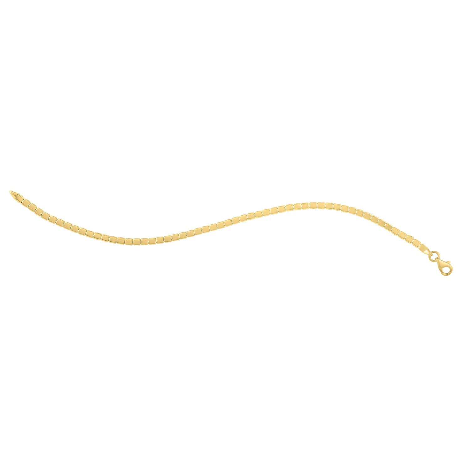 14k Yellow Gold 7 inch Mini Cube Bracelet (2.60 mm) Bids.com