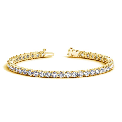 Lab Grown Round Diamond Tennis Bracelet in 14k Yellow Gold (8 cctw F/G  VS2/SI1) Bids.com